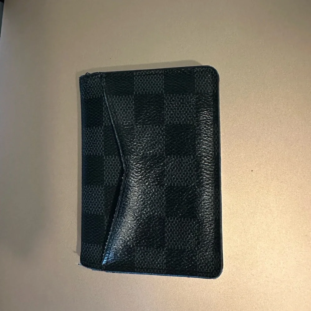 Louis Vuitton Pocket Organizer / Men’s Blue Checkered Wallet